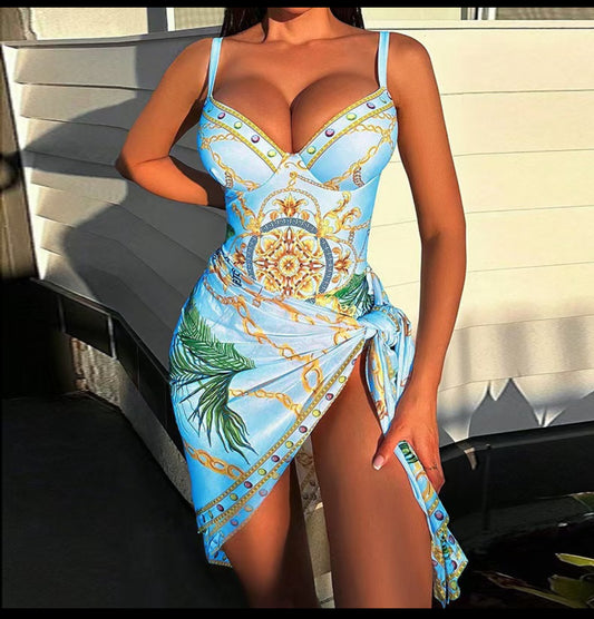 Blue Bathing Suit Set