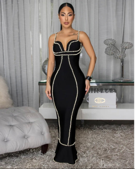 Pearl Bandage Maxi Dress