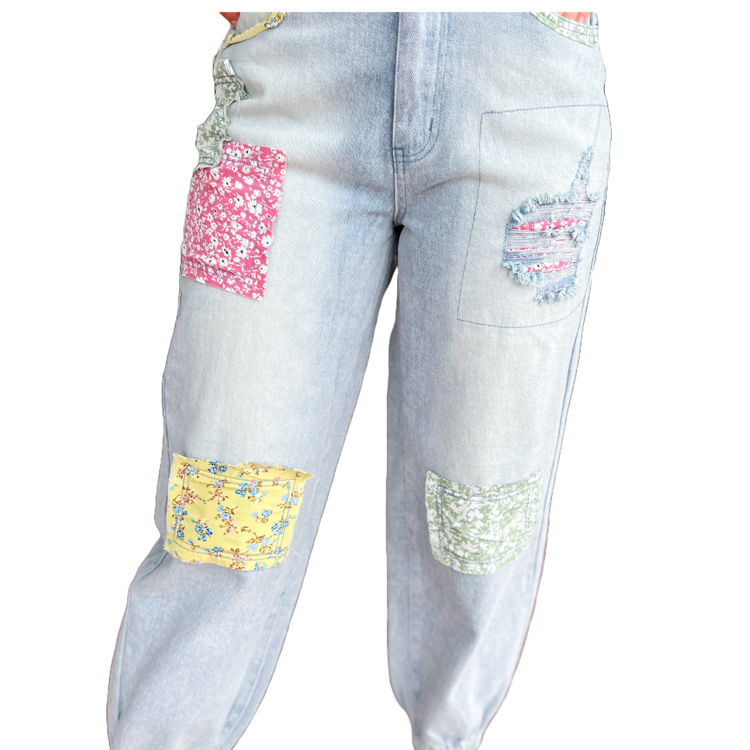 Patchwork Denim Jogger Jean