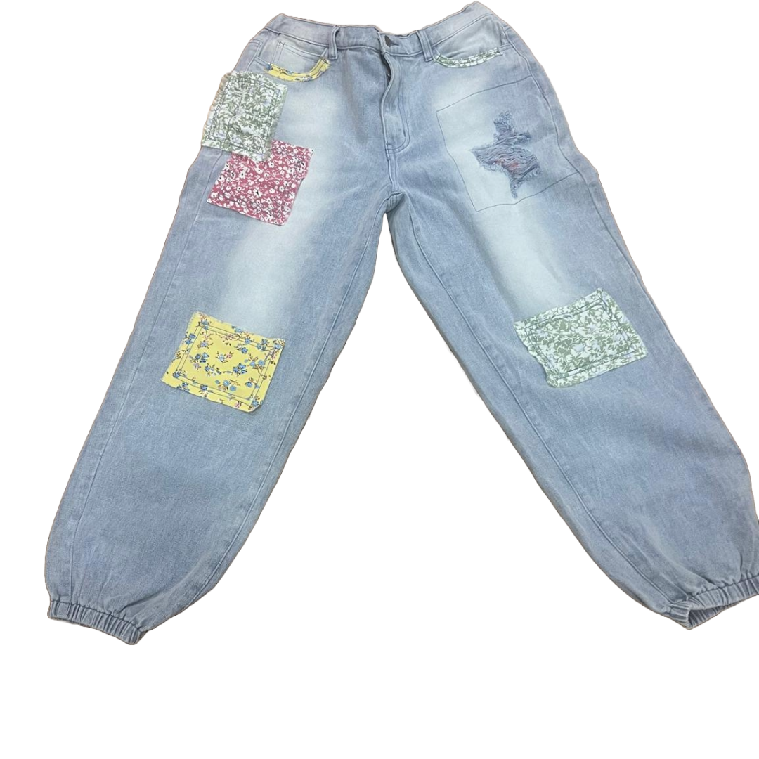 Patchwork Denim Jogger Jean