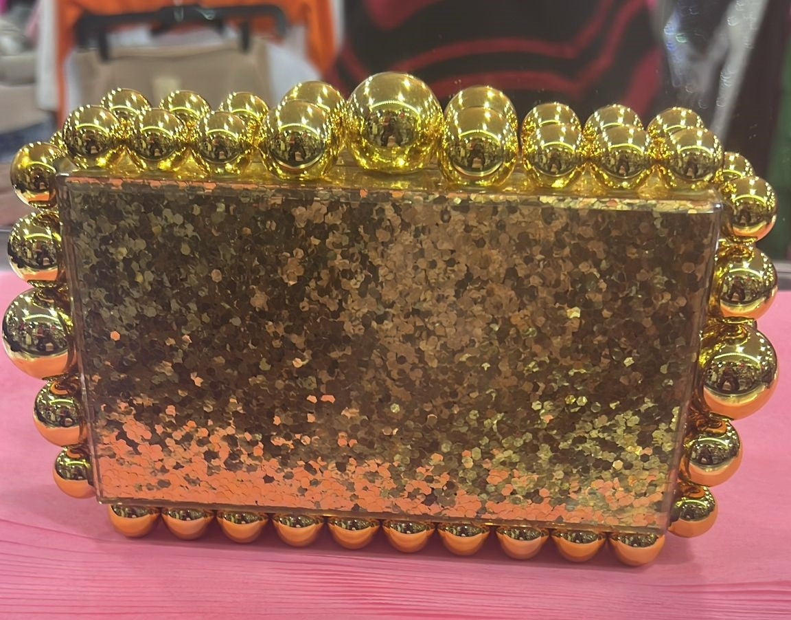 Gold Bubble Clutch Purse